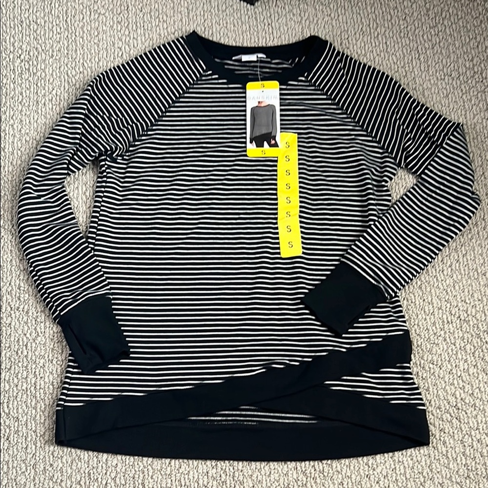 Danskin Long Sleeve Black and White Tee